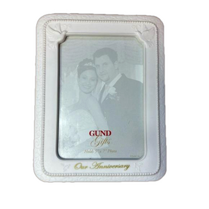 Gund White Porcelain Our Anniversary 5x7 Picture  Frame